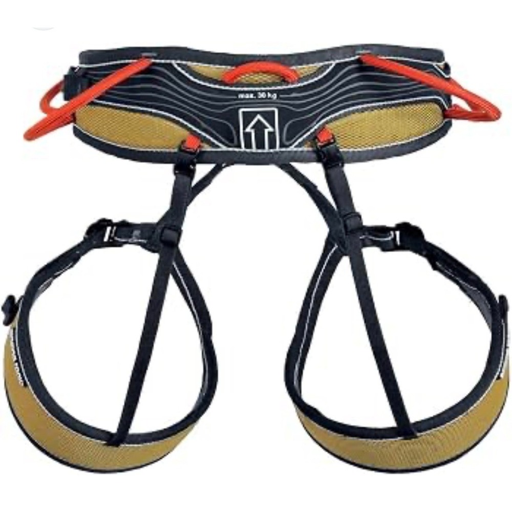 Singing Rock Guru Climbing Harness M Padded Adjustable Gear Loops Yellow Black